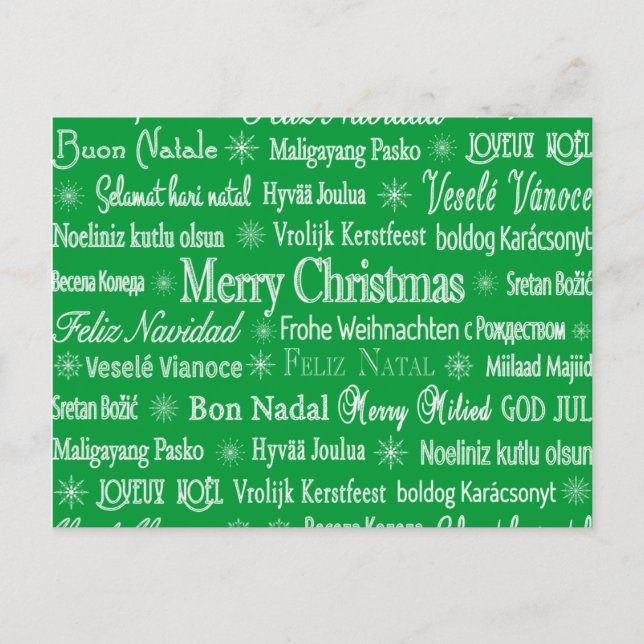 Cartão Postal De Festividades Ao Redor do Natal Mundial (Frente)