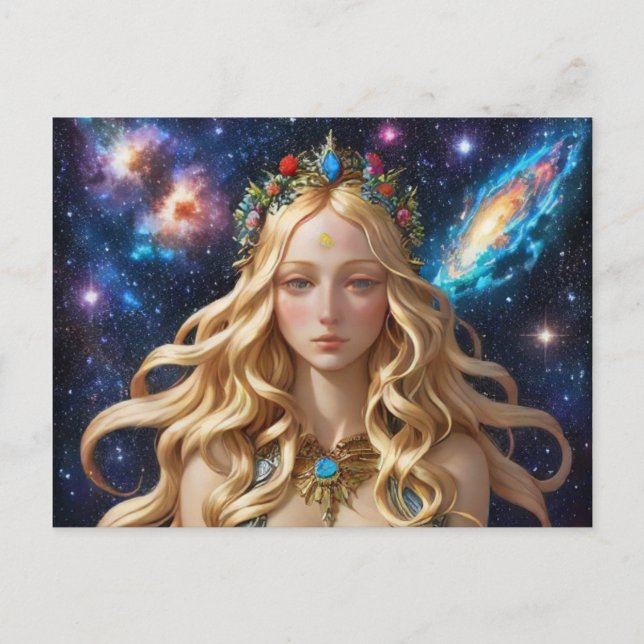 Cartão Postal De Festividades *~* AP58 Cosmic Women Fantasy Jewels Galaxy (Frente)