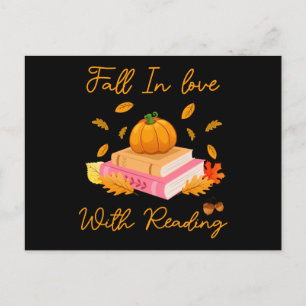 Cartão Postal De Festividades Apaixonar-Se Pela Leitura De Pumpkins De Outono