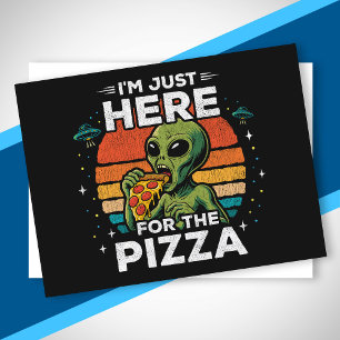 Cartão Postal De Festividades Apenas Aqui pela Pizza Espaço Retro Divertido Alie