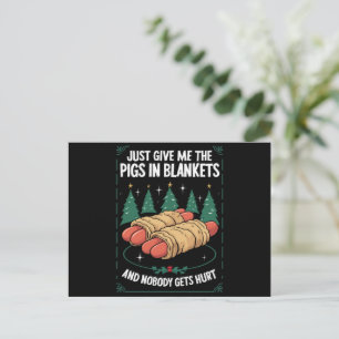 Cartão Postal De Festividades Apenas Me Dê Porcos Em Cobertores Hilário Festa De