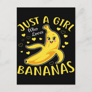 Cartão Postal De Festividades Apenas Uma Garota Que Ama Bananas Design Engraçado