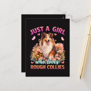 Cartão Postal De Festividades Apenas Uma Garota Que Ama Rough Collies