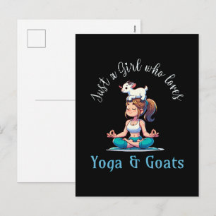 Cartão Postal De Festividades Apenas uma garota que ama Yoga e Cabras