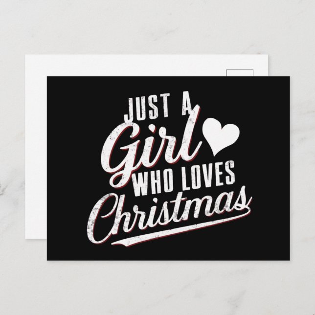 Cartão Postal De Festividades Apenas Uma Menina Que Ama O Natal (Frente/Verso)