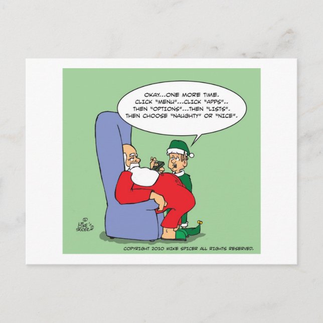 Cartão Postal De Festividades Aplicativos de papais noeis (Frente)