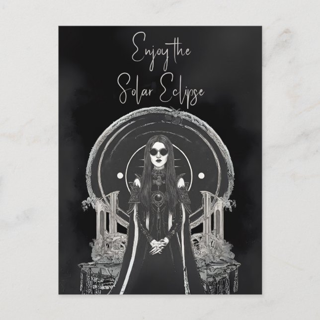 Cartão Postal De Festividades Aproveite o Vampiro Gótico Solar Eclipse (Frente)