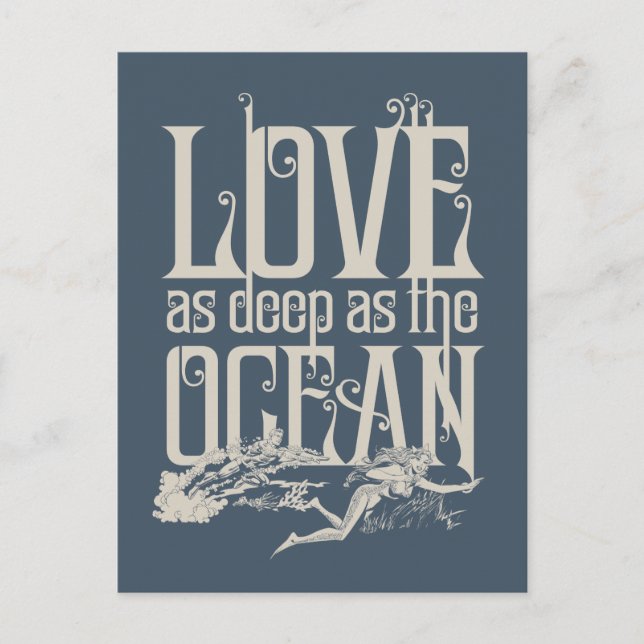 Cartão Postal De Festividades Aquaman & Mera - Love As Deep As The Ocean (Frente)