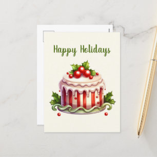 Cartão Postal De Festividades aquarela bolo de gingerã adição de texto