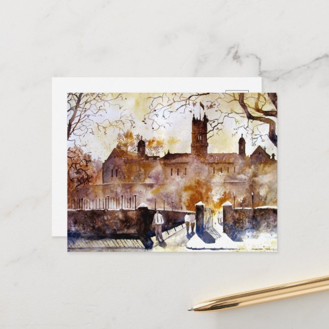 Cartão Postal De Festividades Aquarela de Akwarelka (Frente/Verso In Situ)