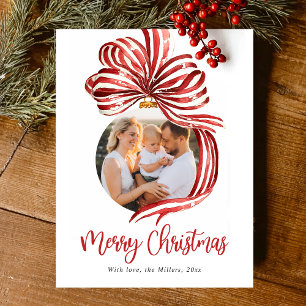 Cartão Postal De Festividades Aquarela Natal Alegre Vermelho