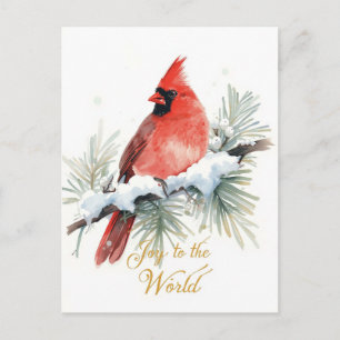 Cartão Postal De Festividades Aquarela Visgo Arco Vermelho Feliz Natal