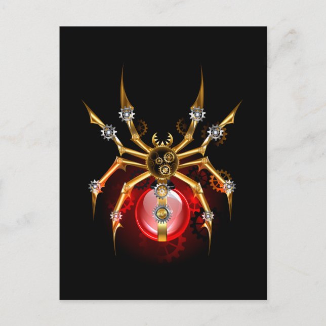 Cartão Postal De Festividades Aranha-do-galo em preto (Frente)