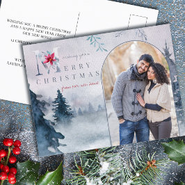 Cartão Postal De Festividades Arch Foto Feliz Natal Nova Floresta Doméstica Move