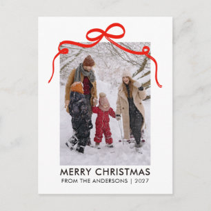 Cartão Postal De Festividades Arco de Fita Vermelha Caprichosa Foto Única de Nat