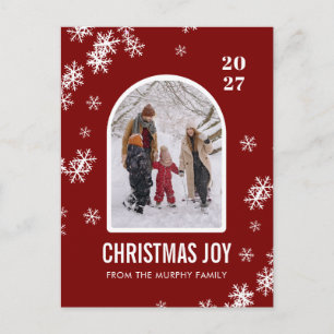 Cartão Postal De Festividades Arco de Flocos de Neve de Natal padrão de foto de 
