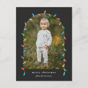 Cartão Postal De Festividades Arco de Foto de Luzes de Natal Antigas