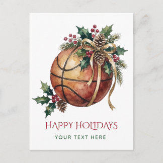 Cartão Postal De Festividades Arco de Natal de Basquetebol
