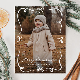 Cartão Postal De Festividades Arcos Desenhados à Mão Caprichosos Foto de Natal A