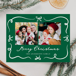 Cartão Postal De Festividades Arcos Desenhados à Mão Caprichosos Verde 2 Foto Na