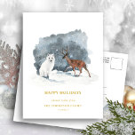 Cartão Postal De Festividades ARCTIC WINTER Animal Dourado Script Minimalista<br><div class="desc">Cartão de Feriado Moderno Minimalista Dourado de Script Animal ARCTIC WINTER. Todos os textos estão pré-organizados para que você personalize fácil e rapidamente com seus próprios detalhes. Feliz Férias!</div>
