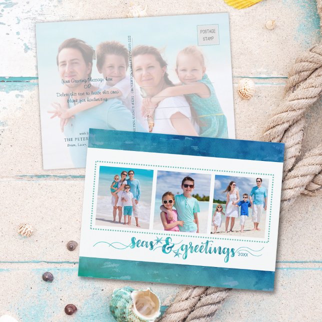 Cartão Postal De Festividades ÁREAS DE Natal Costeiras E GREETINGS 4 Fotos (Criador carregado)