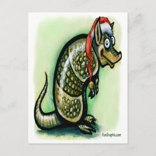 Cartão Postal De Festividades Armadillo Christmas