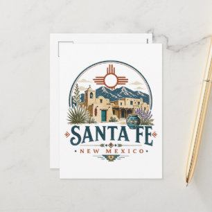 Cartão Postal De Festividades Arquitetura de Adobe Santa Fe Novo México Sudoeste