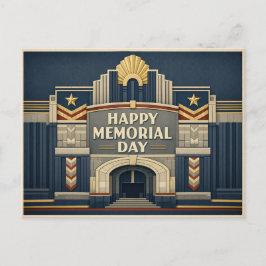 Cartão Postal De Festividades Arquitetura Patriótica Art Déco Dia dos Veteranos
