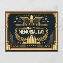 Cartão Postal De Festividades Art Deco Eagle Monument Memorial Day 