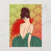 Art Deco Lady with Damask - BIANCA: Christmas Past