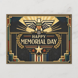Cartão Postal De Festividades Art Deco Patriotic Memorial Day 