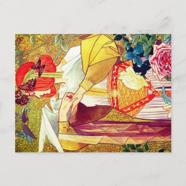 Cartão Postal De Festividades Art Nouveau (Frente)