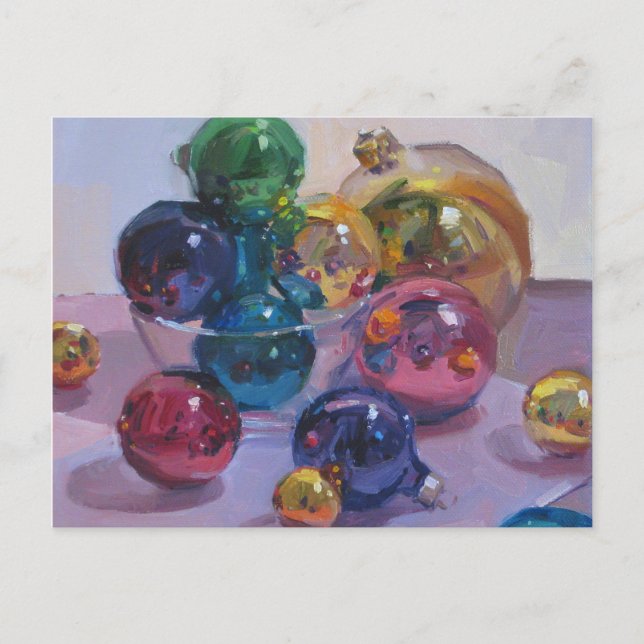 Cartão Postal De Festividades Art postcard "Jewel Tones" Christmas card (Frente)