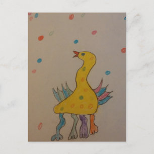 Cartão Postal De Festividades #Arte ABC por Crianças, Pato Páscoa