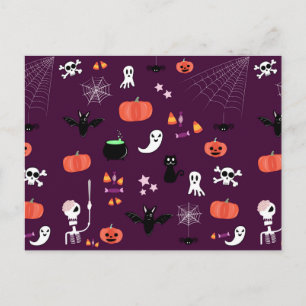 Cartão Postal De Festividades Arte Assustadoramente Fofa de Halloween