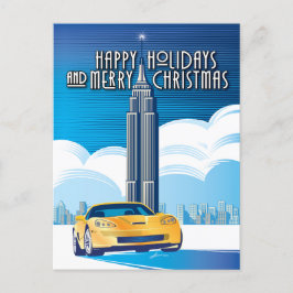 CARTÃO POSTAL DE FESTIVIDADES ARTE AUTOMÓVEL DE VETTE ELEGANTE