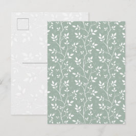 Cartão Postal De Festividades Arte Botânico Minimalista de Galho de Salvia Elega