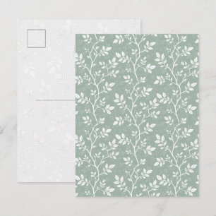 Cartão Postal De Festividades Arte Botânico Minimalista de Galho de Salvia Elega