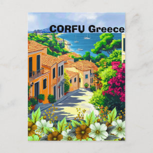 Cartão Postal De Festividades Arte de cartão-postal de viagem de Corfu Grécia, A