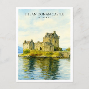 Cartão Postal De Festividades Arte de cartão-postal de viagem do Castelo Eilean