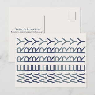 Cartão Postal De Festividades Arte de Linha Arquitetônica   Natal de Cobalto Ale