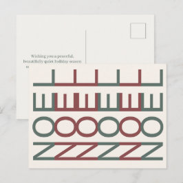 Cartão Postal De Festividades Arte de Linha Arquitetônica | Natal Nórdico