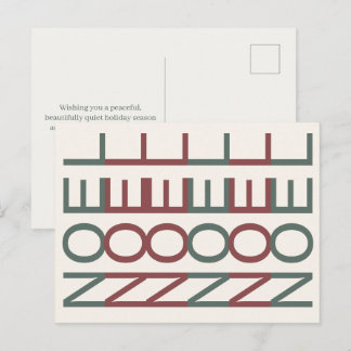 Cartão Postal De Festividades Arte de Linha Arquitetônica | Natal Nórdico