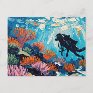 Cartão Postal De Festividades Arte de mergulho (#2) pintura a óleo
