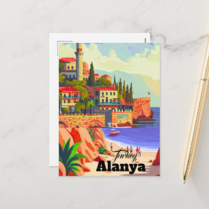 Cartão Postal De Festividades Arte de Parede Alanya Turquia, Impressão, Aquarela