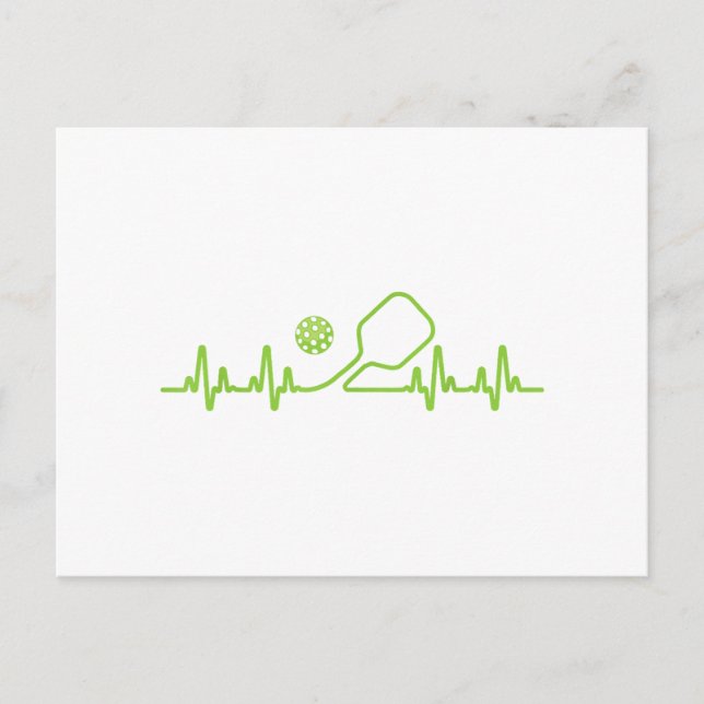 Cartão Postal De Festividades Arte De Pickleball Para Homens, Mulher Coloca Bola (Frente)