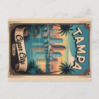 Arte de Poster de Viagem Retro Tampa Flórida Vinta