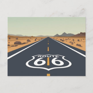 Cartão Postal De Festividades Arte de Viagem Vintage Estrada 66 Deserto