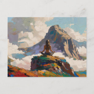 Cartão Postal De Festividades Arte do Yoga: Beleza Equilibrada (Pintura a Óleo n